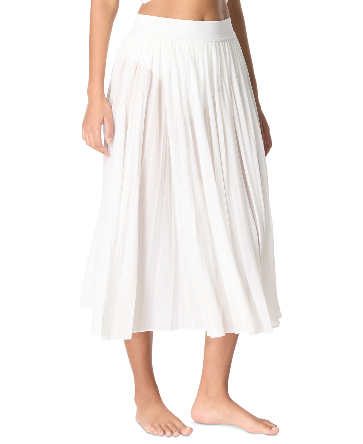 CARMEN MARC VALVO WOMEN'S PLEATED COVER-UP MIDI SKIRT 