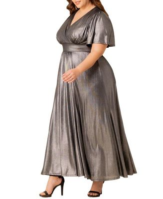 Plus Size Evania Metallic Evening Gown
