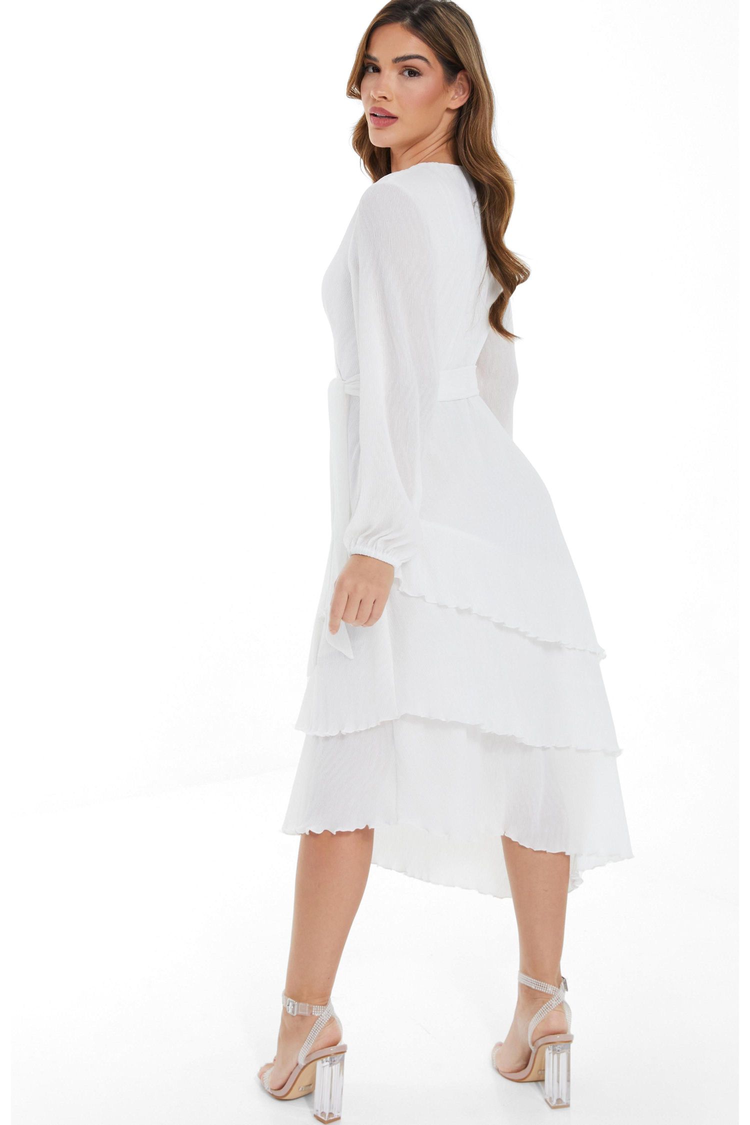 Women's Crinkle Chiffon Asymmetric Wrap Dress