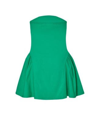 Women's Bengaline Bandeau Drop Waist Mini Dress
