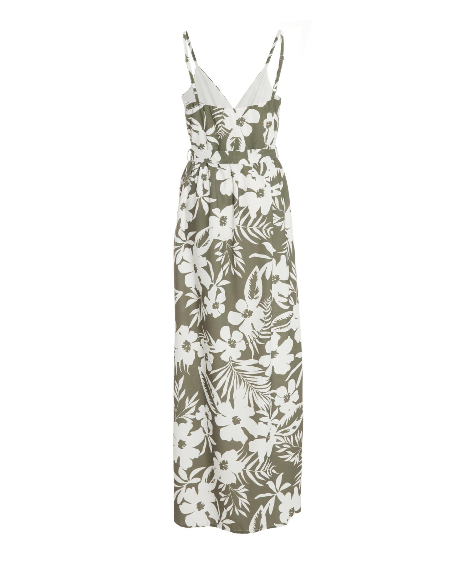 Women's Crepe Tropical Wrap Maxi Dress