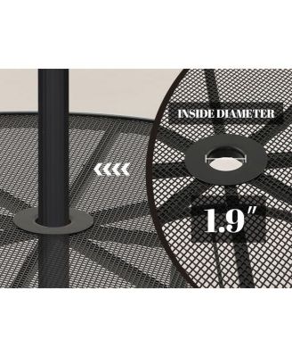 Black 5-Piece Metal Outdoor Patio Dining Set with Round Table with 1.9 in. Umbrella Hole and Dining Chair