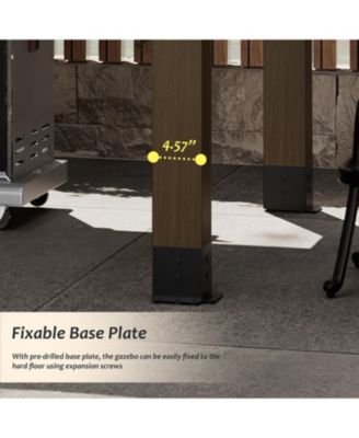 8 Ft. W x 6 Ft. D Solid Cedar Wood Grill Gazebo with Two Side Wooden Holder