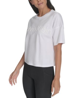 Women's Cotton Raised Logo Cropped T-Shirt
