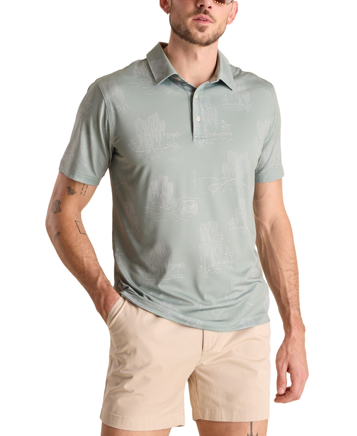 Men's The Golf Course Willow Performance Polo Shirt - Light Green