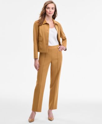 Anne Klein - Women's High-Rise Front-Pleat Straight Pants