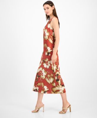 Women's Printed Sleeveless Midi Dress