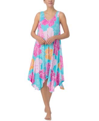 Ellen Tracey Women's Sleeveless Handkerchief-Hem Nightgown