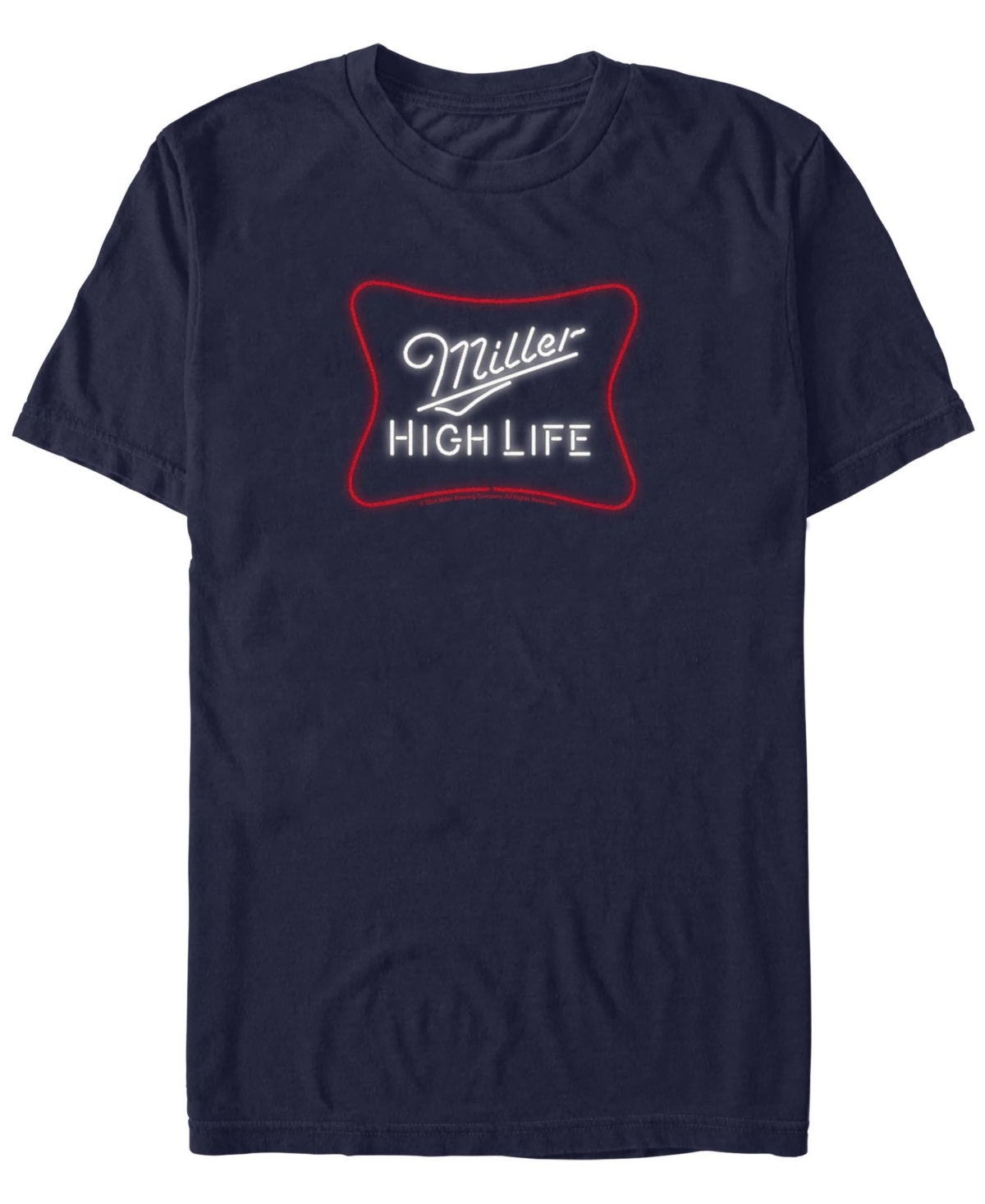 Miller High Life Men's Lights The Bar Short Sleeve T-Shirt - Navy