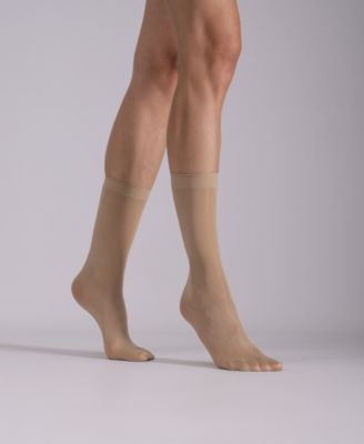 Women's Set of Two Lustrous Silky Shiny Sheer Dress Socks