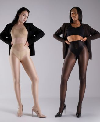 Women's Lustrous Silky Shiny 20 Denier Sheer High-Waist Pantyhose Tights