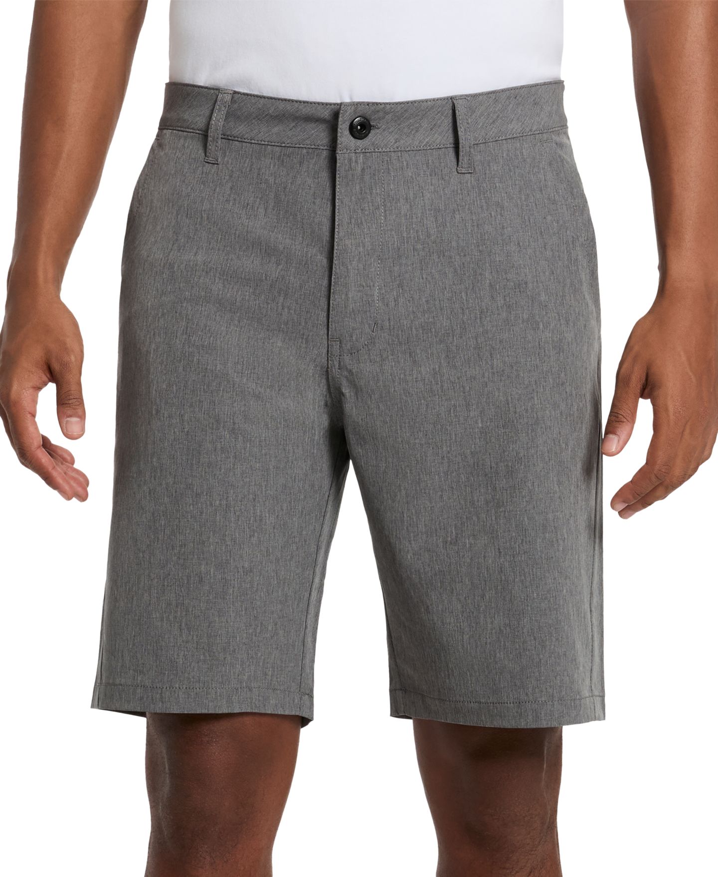 Мужские шорты Kenneth Cole Heathered Tech Performance 9" Shorts, цвет: Серый меланжевый — фото 1
