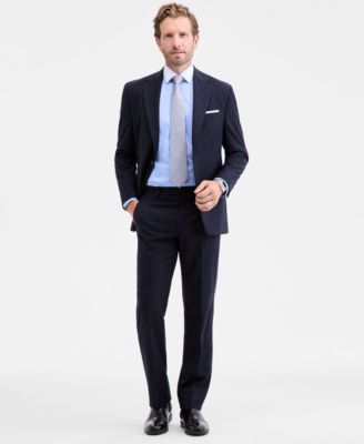 Men's Classic-Fit Wool-Blend Pinstripe Suit Separates 