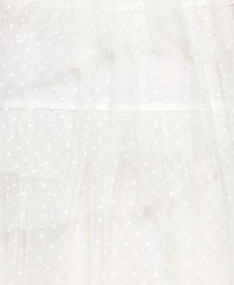Juniors' Swiss Dot Tiered Sleeveless Fit & Flare Dress