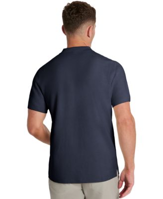 Men's Short Sleeve Waffle Knit Polo Sweater