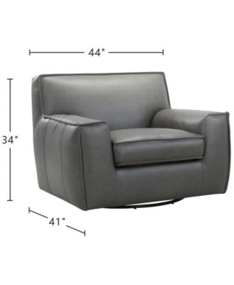 Glympton 44" Leather Swivel Chair, Exclusively at Macy's