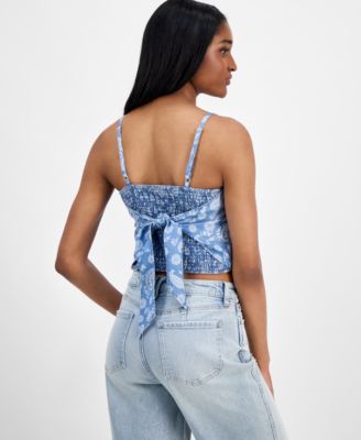 Juniors' Paisley Bandana Top