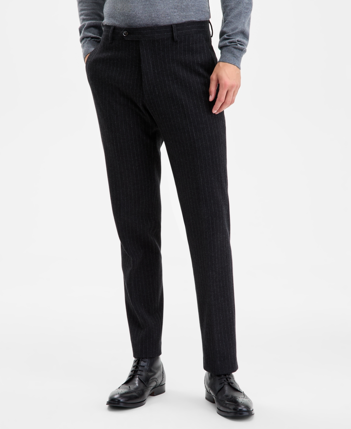 Tommy Hilfiger Men's Modern-fit Knit Pinstripe Suit Separate Pants In Black