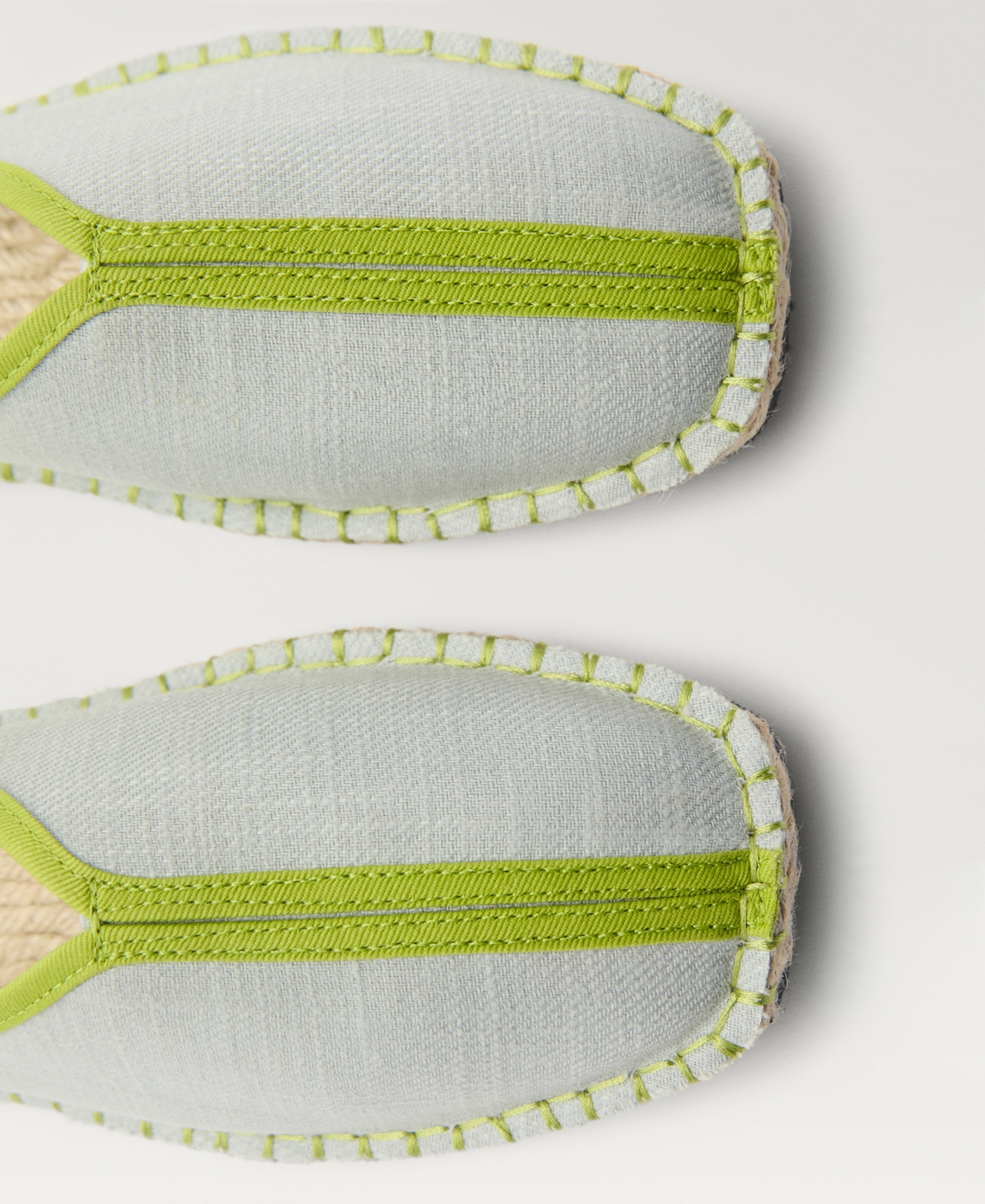 Mango Women's Contrast Stitch Espadrille Slip-ons In Pastel Green