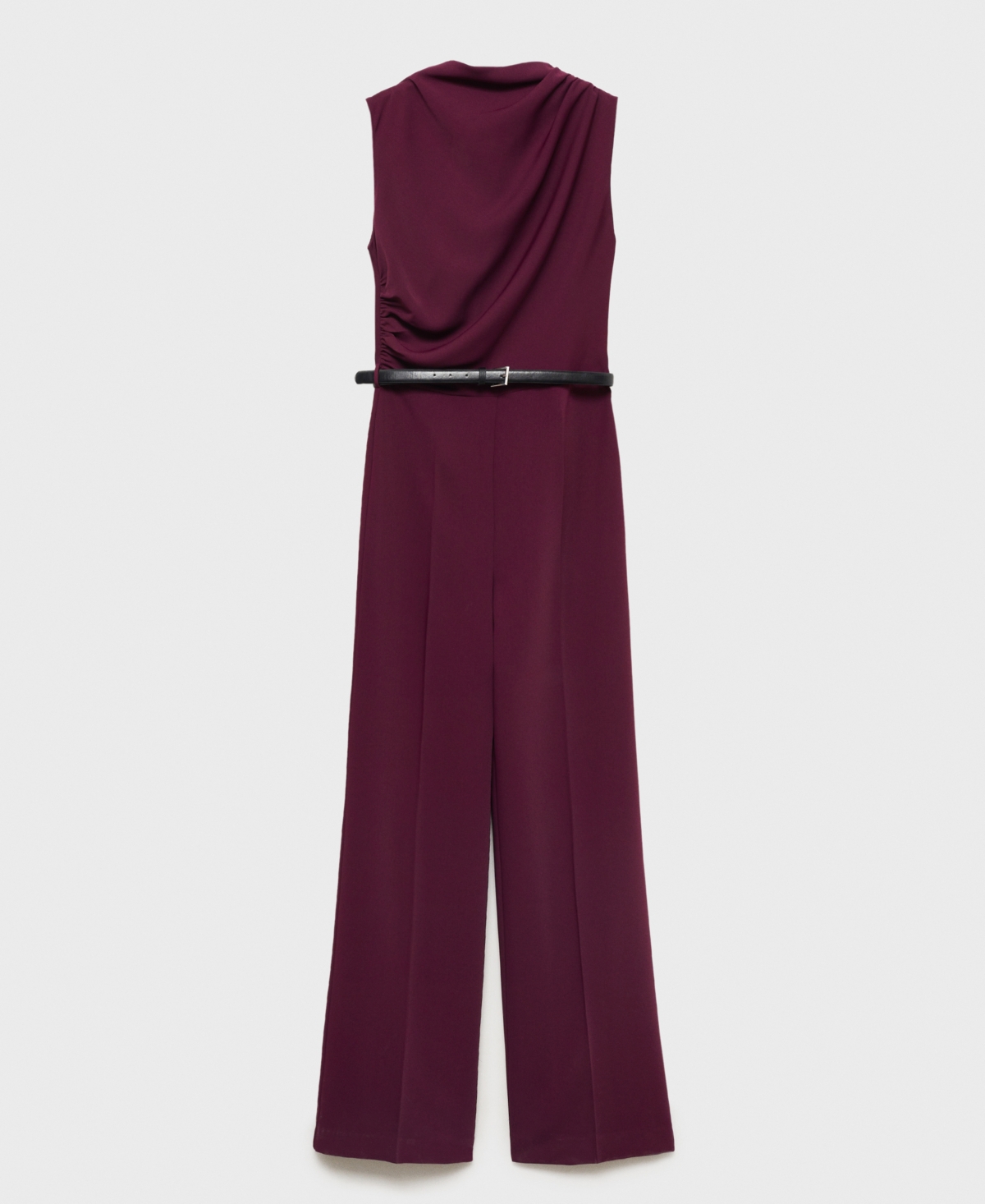 Mango Women's Belt Long Jumpsuit In Wine