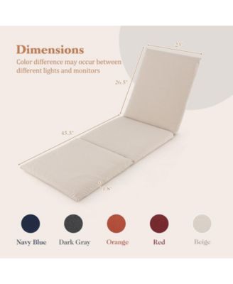 Outdoor Chaise Lounge Cushion Patio Furniture Folding Pad with Fixing Straps