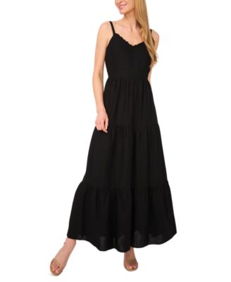 CeCe - Women's V-Neck Sleeveless Tiered Maxi Dress