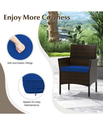 8 Piece Outdoor Wicker Furniture Set Patio Rattan Conversation Set  w/ Chair  Loveseat Cushions