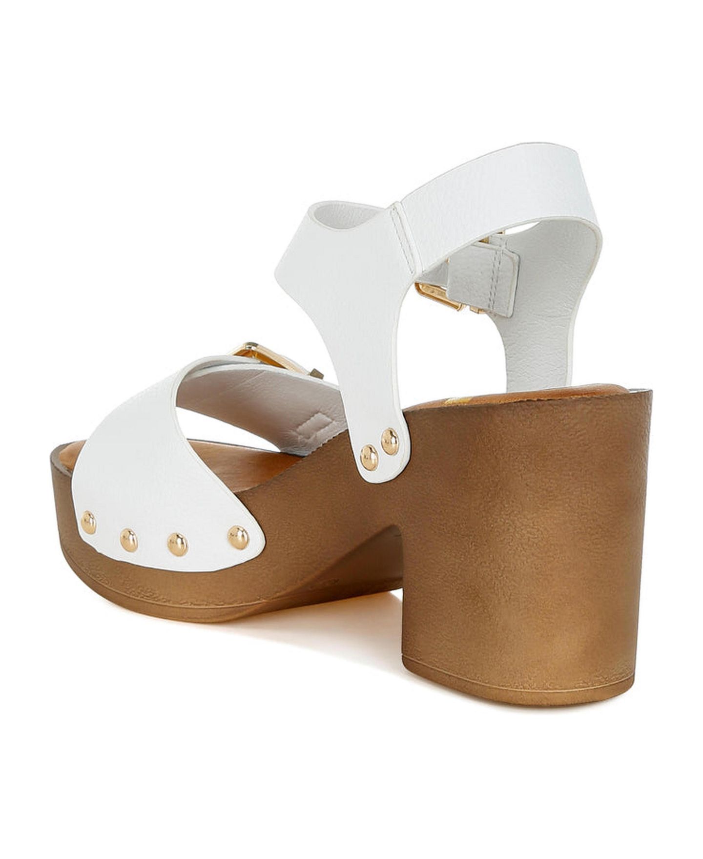 Женские сандалии Rag & Co Ompasa Genuine Leather Clog, цвет: Белый кожаный — фото 3