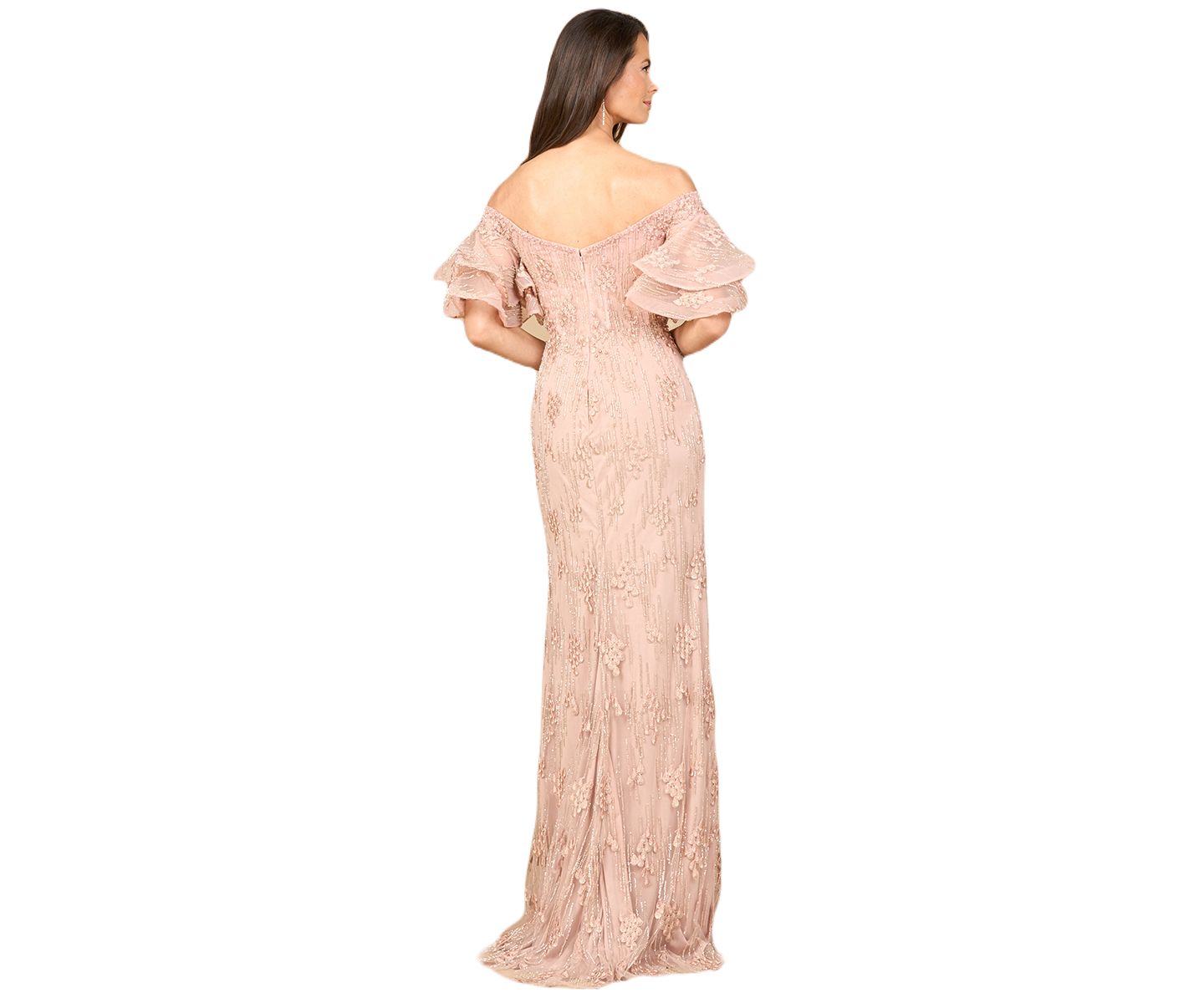 Женское платье Lara Off Shoulder Mermaid Gown, цвет: Шампань розовый — фото 2