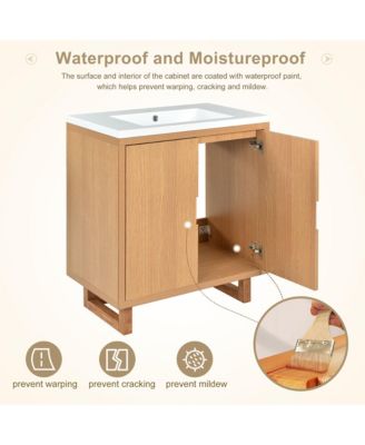 30" Bathroom vanity Set with Sink, Combo Cabinet, Bathroom Storage Cabinet, Solid Wood Frame