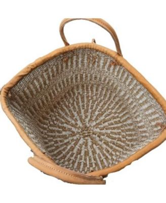 Earth Stripes Handmade Sisal Market Tote Bag