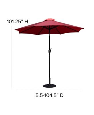 Bali Patio Umbrella With Base - 9' Polyester Patio Umbrella - 30+ Uv Protection - Waterproof Cement Base With 1.5" Diameter Aluminum Pole