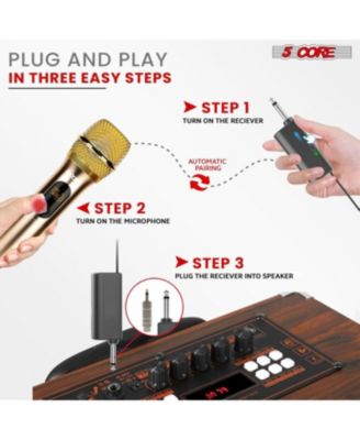 Wireless Microphones Pair UHF Professional Handheld Microfonos Inalambricos Dual Cordless Mic System for Karaoke Singing Wedding DJ Party Speech Church