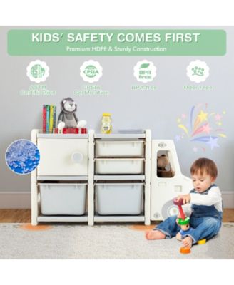 Toddler Truck Storage Organizer with Plastic Bins