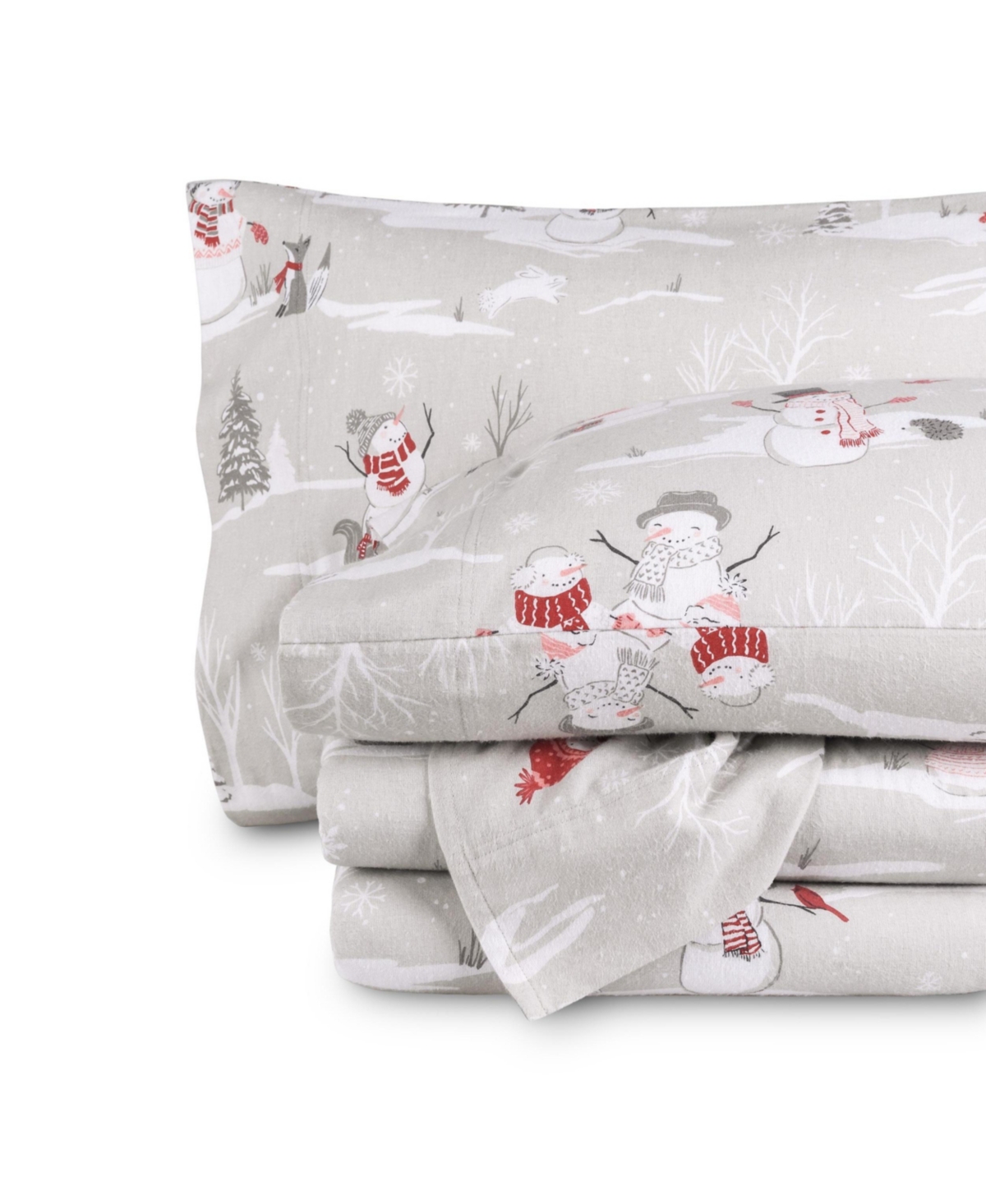 Bare Home Printed Cotton Flannel Sheet Set - Snowmen
