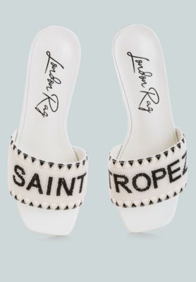 Poshta Saint Tropez Beaded Slip-On Heels