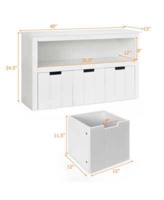 Kid Toy Storage Cabinet 3 Drawer Chest with Wheels Large Storage Cube Shelf