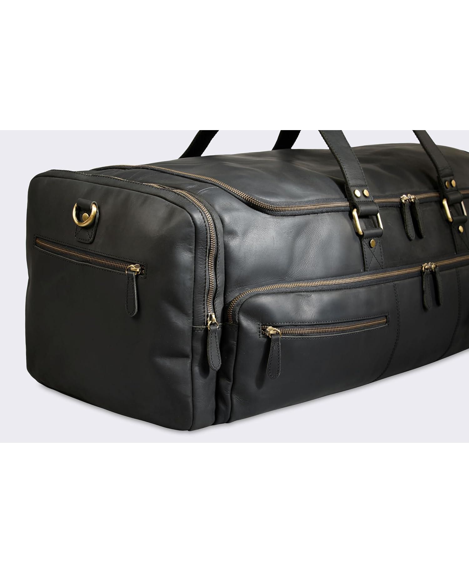 100% Full Grain Leather Duffel Bag - Only Duffel You will Need