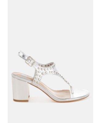 Chan Metallic Studded Statement Heels