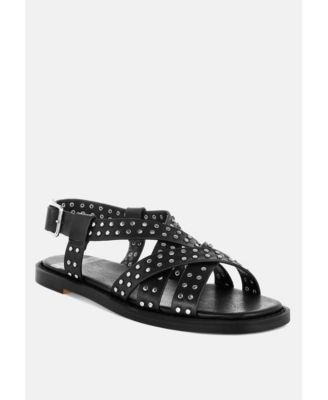 Anemone Studded Flat Gladiator Sandals