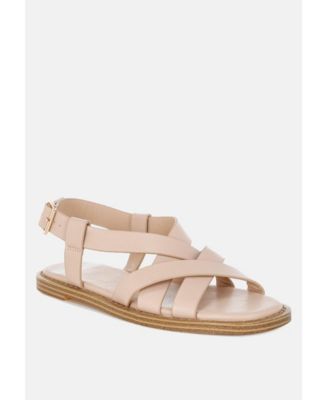 Kapaka Real Leather Flat Gladiator Sandals