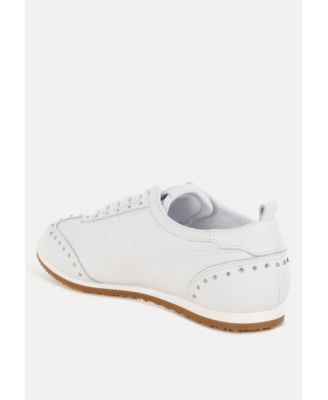 Rag and Co Womens Odaya Studded Real Soft Leather Sneakers