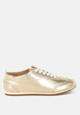 Womens Yorika Studded Metallic Pleather Sneakers