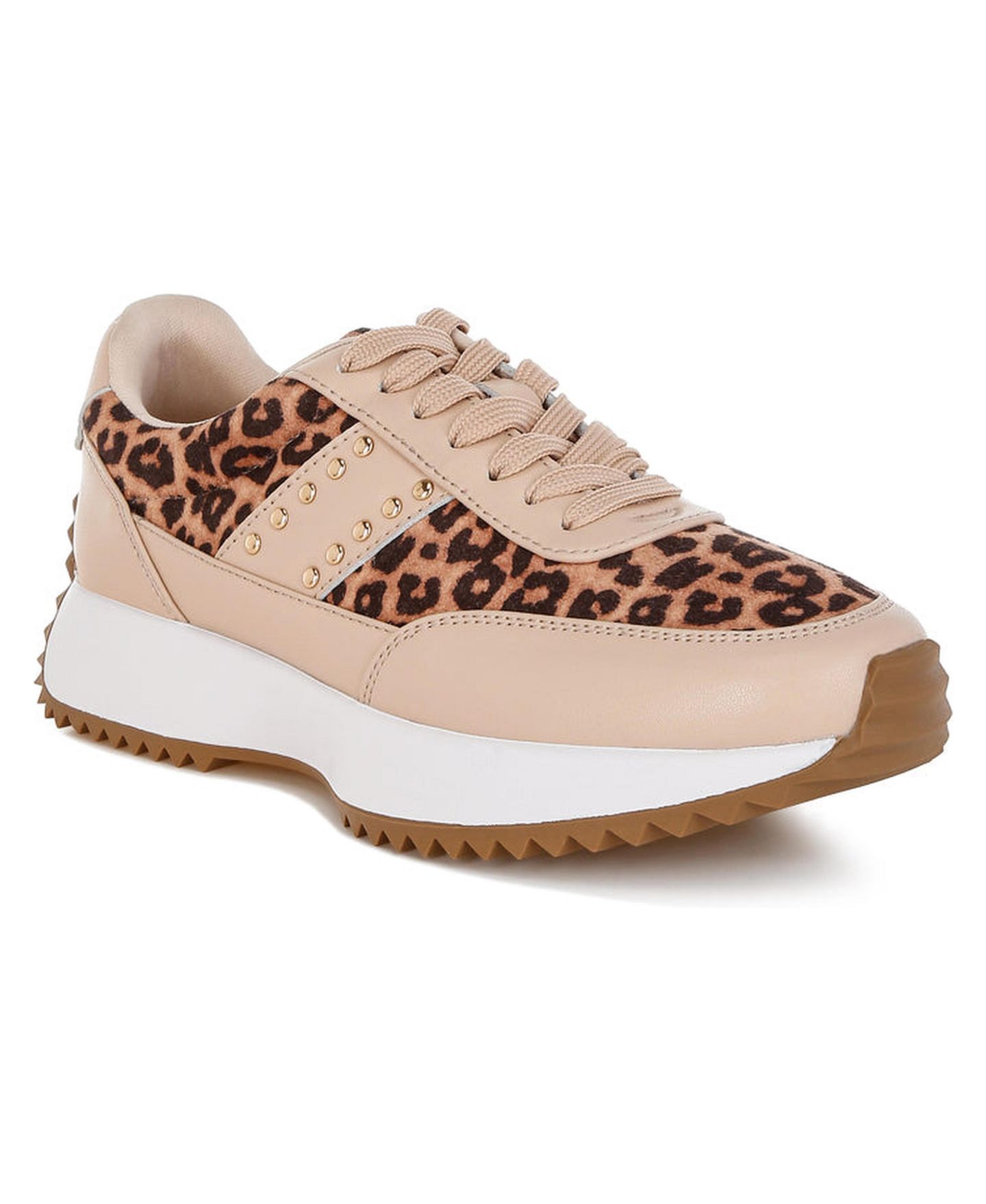 Женские кроссовки Rag & Co Lepark Real Leather Leopard Print, цвет: Светлый бежевый — фото 2