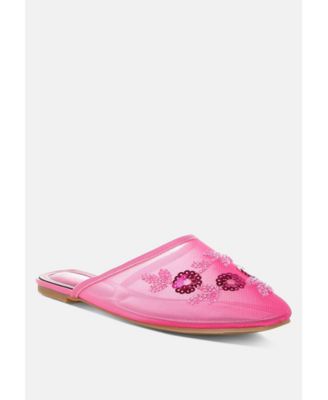 Nahra Mesh Sequin Beaded Mules