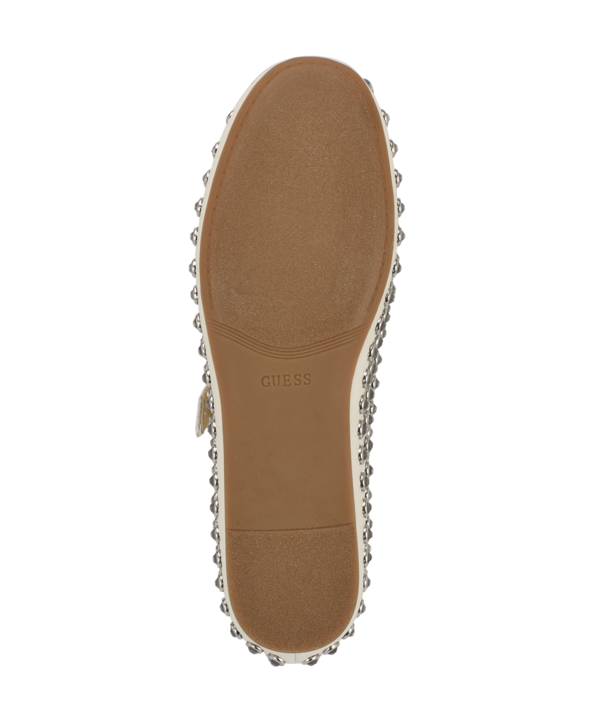 Guess Women's Kalidal Rhinestone Mary Jane Ballet Flats In White Rhinestone