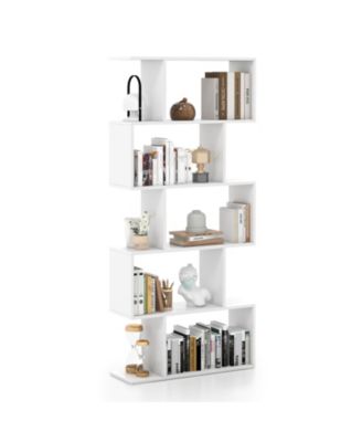 5-Tier Bookshelf with Anti-Toppling Device for Living Room Home Office