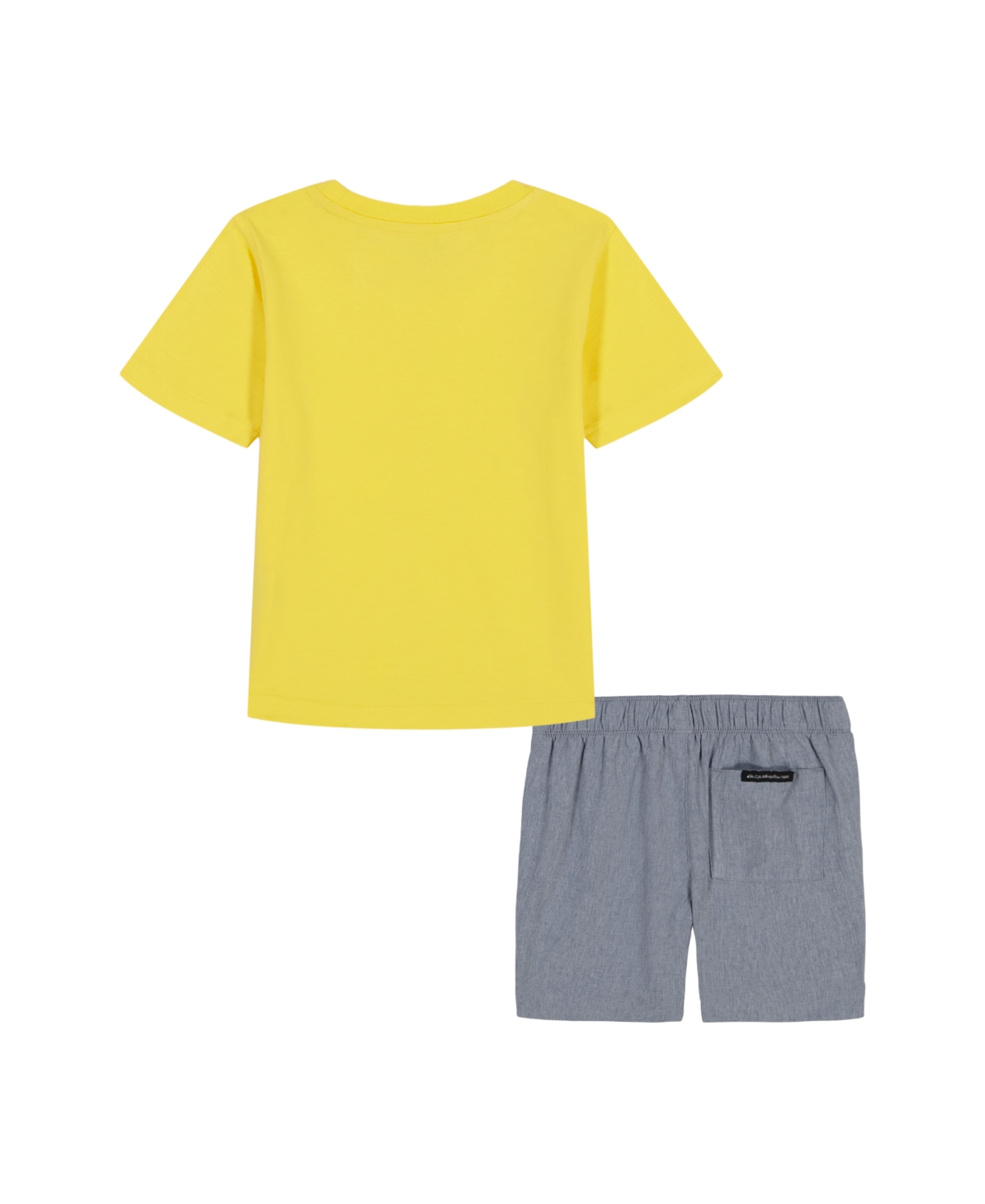 Shop Quiksilver Toddler And Little Boys 2-piece Circle Logo Short Sleeve Graphic T-shirt And Stretch Tech Shorts Set In Goldfinch,flint Stone