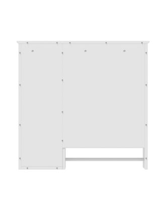 Wall Mounted Bathroom Storage Cabinet, Medicine Cabinets with large mirror door, adjustable shelves and three open storage levels(Not Include Bathroom Vanity )