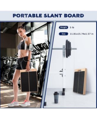 Wooden Slant Board for Calf Stretching Squats Calf Stretcher Pilates Physical Therapy Equipment Adjustable Incline Board for Knees Ankle Heel Feet Leg